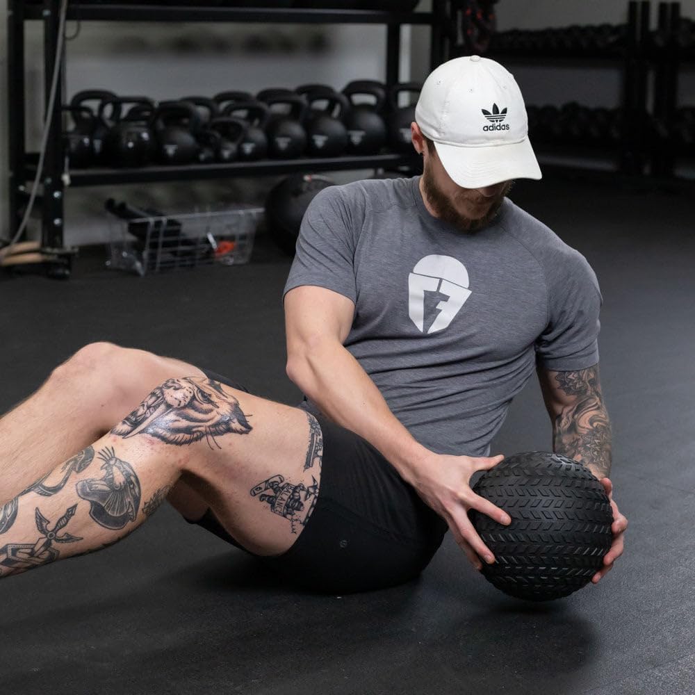 Titan Fitness Rubber Tread Slam Ball, Dead Bounce, Weight Workout - Throw, Catch, Slam, Twist
