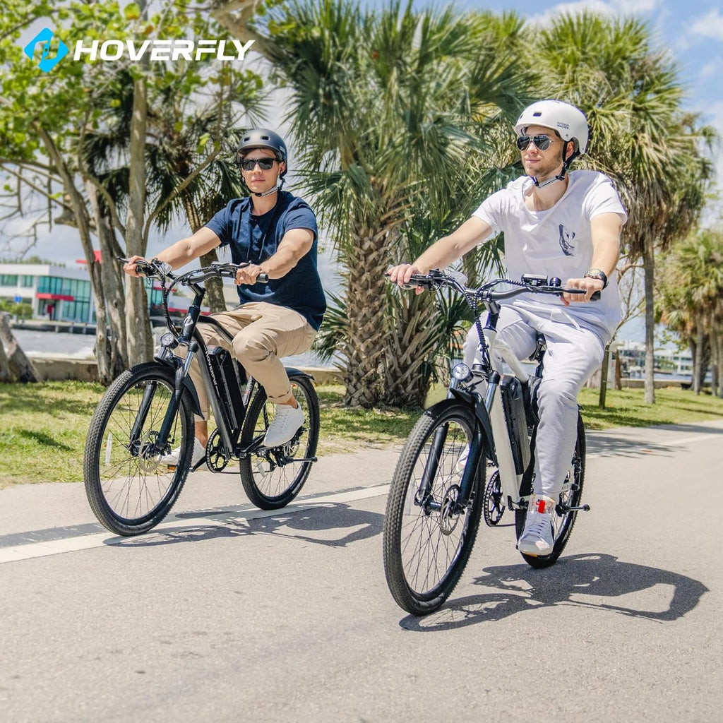 Hoverfly OUREA 26" Electric Bike for Adults, 750W Peak Motor Mountain Ebike, 20MPH Up to 40 Miles, UL2849 Certified, 7-Speed, Removable Battery, Shock Absorber, Fat Tire Commuter E-Bike