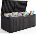Quictent 220 Gallon Resin Deck Box, Weatherproof Waterproof Outdoor Storage Bench, Heavy Duty UV Resistant Lockable Container for Garden, Pool Supplies, Patio Cushions & Furniture Accessories