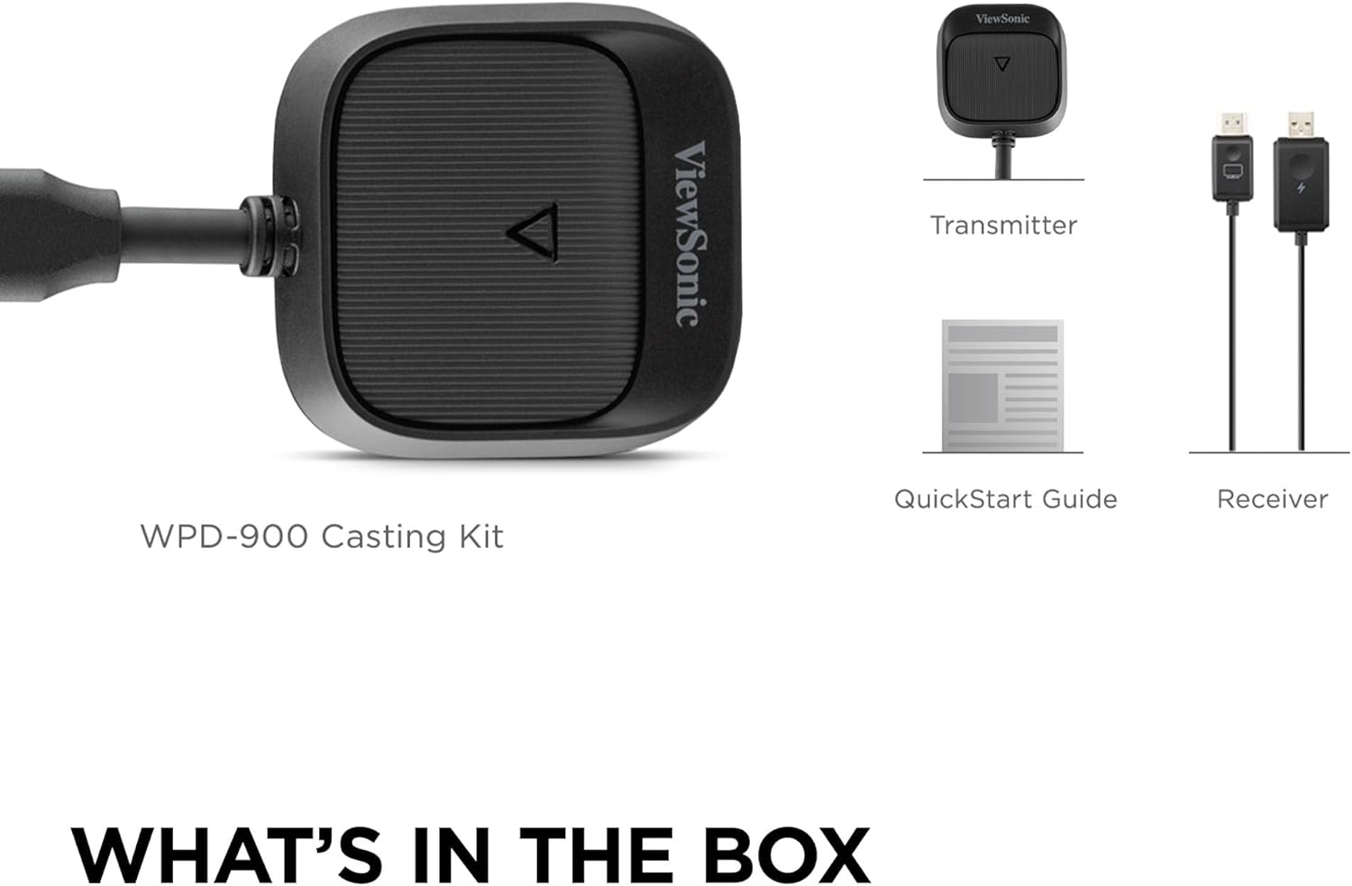 ViewSonic ViewShare WPD-900 Wireless Presentation System with 1080p Full HD, Miracast, and AirPlay Support, USB-C, HDMI, and USB Inputs for Instant One-Click Screen Sharing