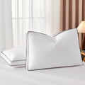 DOWNSTORIA Goose Feather Down King Bed Pillows 2 Pack, Luxury Hotel Collection Pillows Set of 2 with Gusset, Down Surrounded Pillow for Side and Back Sleepers, Gusseted Fluffy Pillows 20x36 in.