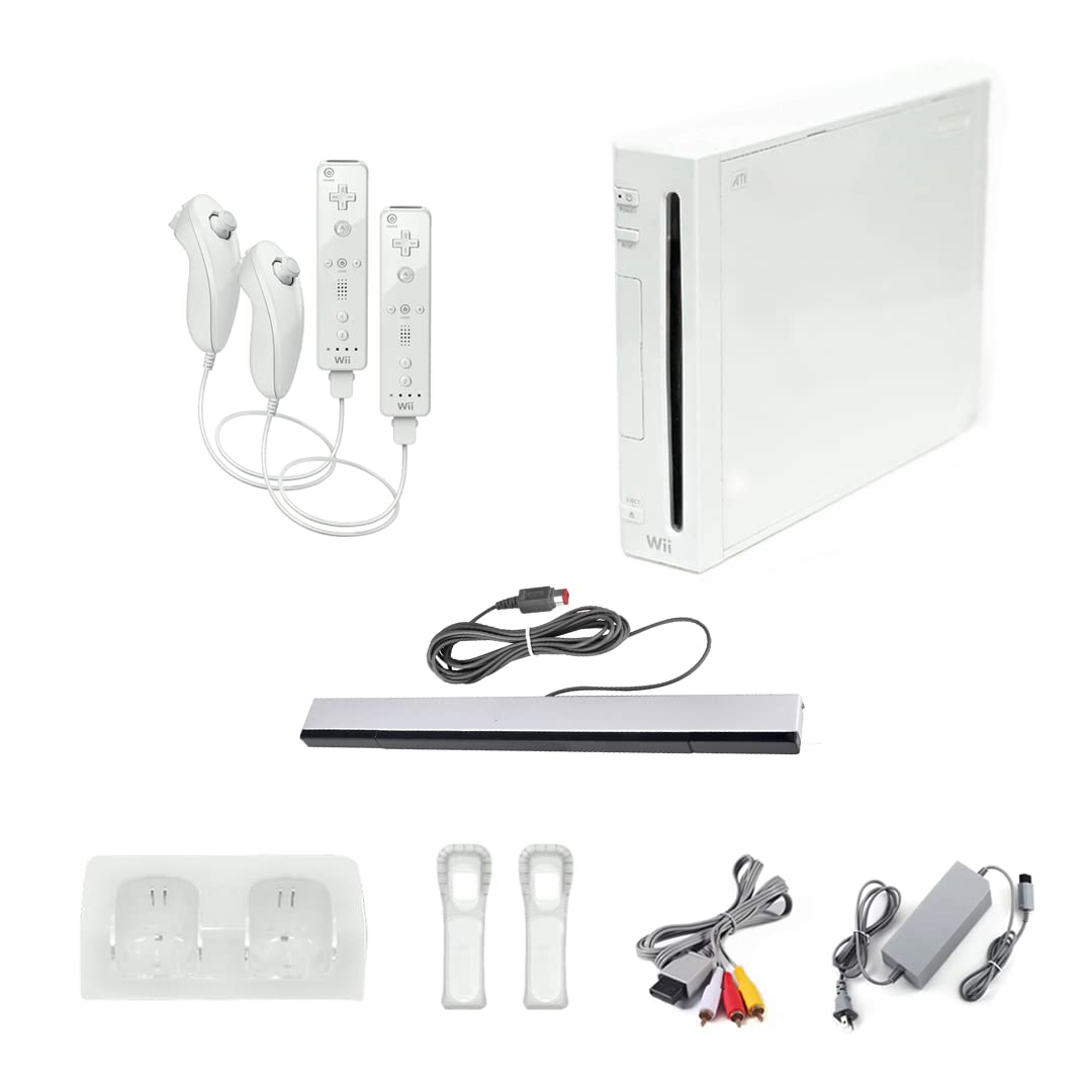 Nintendo Wii Console, White Premium Bundle nintendo_wii (Renewed)