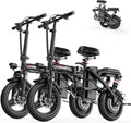 Electric Bike for Adults Teens, 800/1200W Peak Folding Ebike, 22/25MPH & 30/45 Miles Range, 14" Commuting Ebike with Dual Suspension & Dual Brake, 3-Speed Modes, Portable Electric Mini Bike