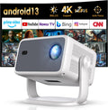 AI Auto Focus Portable Projector Native1080P Support 4K Parse WIFI6 5G Wireless 5.0 Bluetooth Android 13,300ANSI,360° Rotatable, Auto Keystone Correction Video Projecto