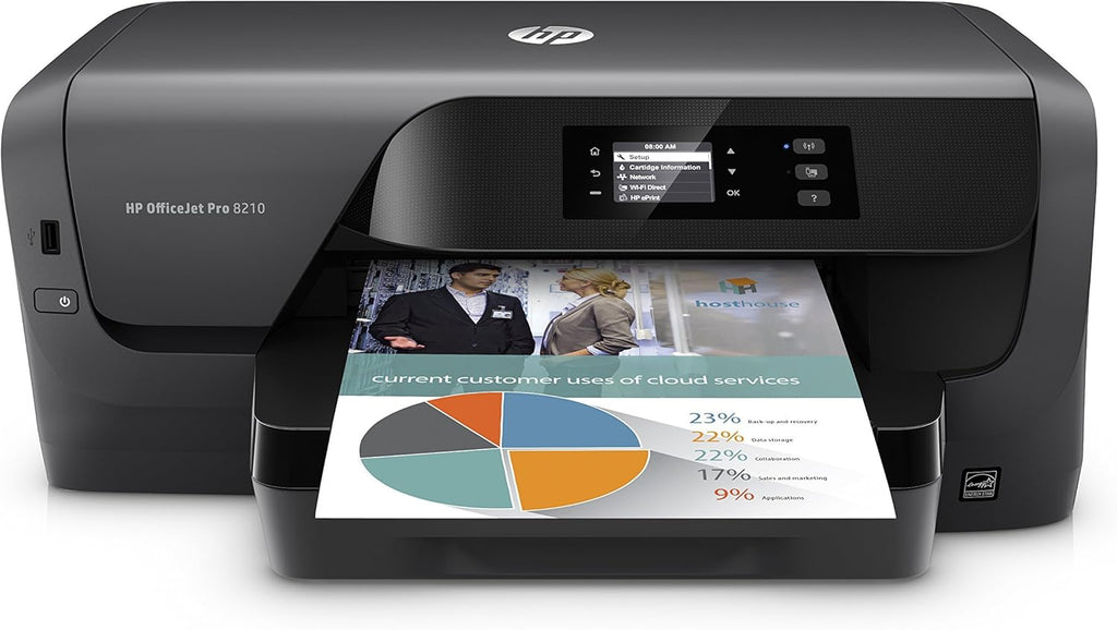 HP OfficeJet Pro 8210 Wireless Color Printer, HP Instant Ink & Amazon Dash Replenishment ready (D9L64A) (Renewed)