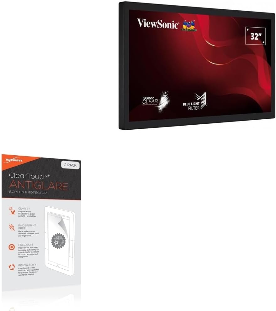 BoxWave Screen Protector Compatible with Viewsonic TD3207 - ClearTouch Anti-Glare (2-Pack), Anti-Fingerprint Matte Film Skin