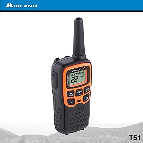 Midland T51VP3 22 Channel FRS Walkie Talkie - Up to 28 Mile Range Two-Way Radio - Orange/Black (Pack of 10)