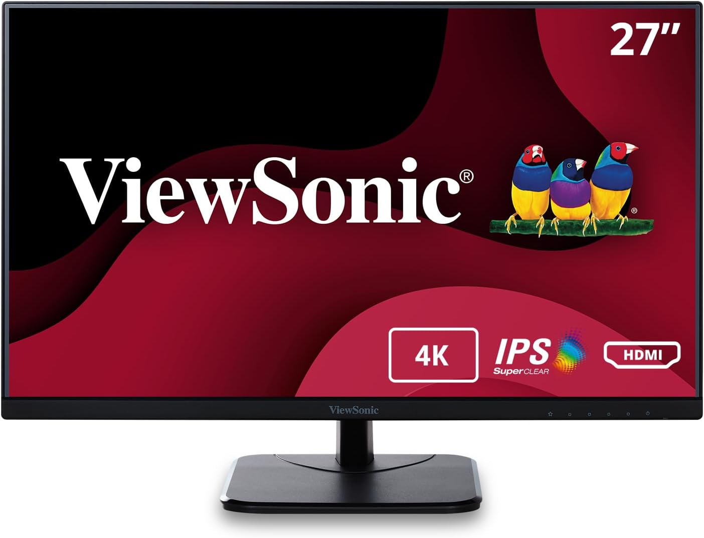 ViewSonic VA2756-4K-MHD 27 Inch IPS 4K Monitor with Ultra-Thin Bezels, HDMI and DisplayPort Inputs for Home and Office (Renewed)