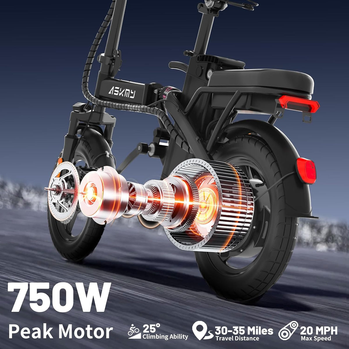 Foldable Electric Bike for Adults and Teens, 740W Peak Motor Ebike with 48V 10AH/20AH Removable Battery, 30-60 Miles PAS Range, 14" Folding Mini E-Bike, 20MPH Electric Bicycle for Daily Commuting