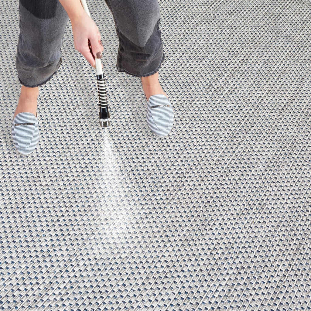 SAFAVIEH Courtyard Collection 8' x 10' Grey/Navy CY8521 Indoor/ Outside Waterproof Easy cleansingPatio Backyard Mudroom Area Mat
