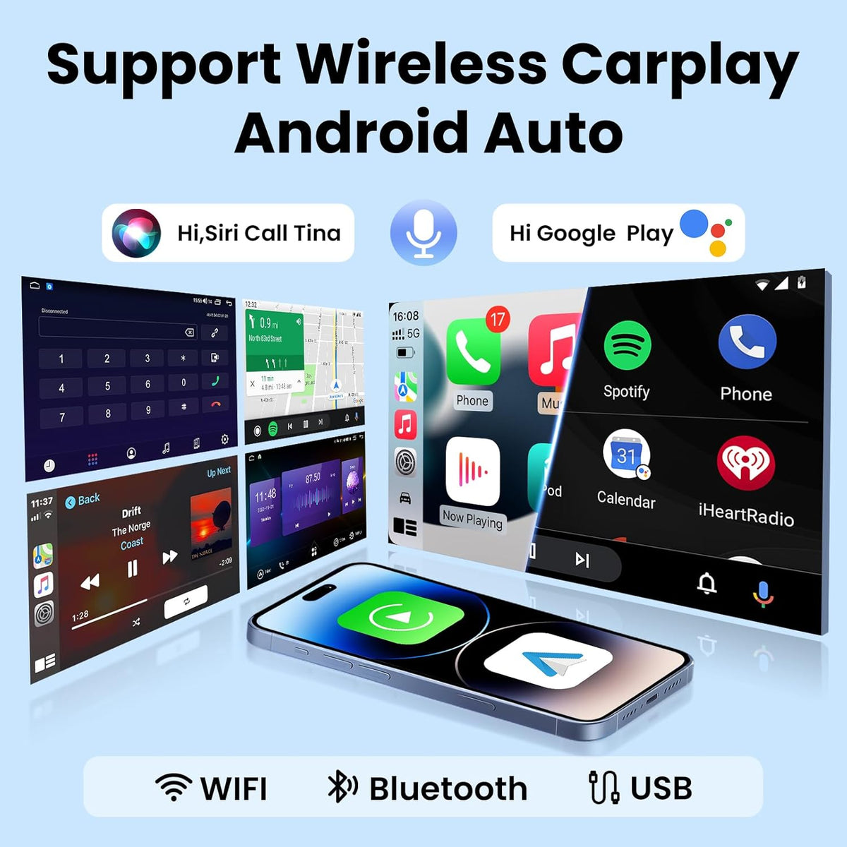 4GB RAM+ 64GB ROM Car Radio for Toyota Tacoma 2005-2015, 9 Inch 1280 * 800 Touch Screen Android 13 Head Unit, Car Stereo with Wireless CarPlay Android Auto Bluetooth WiFi GPS FM SWC
