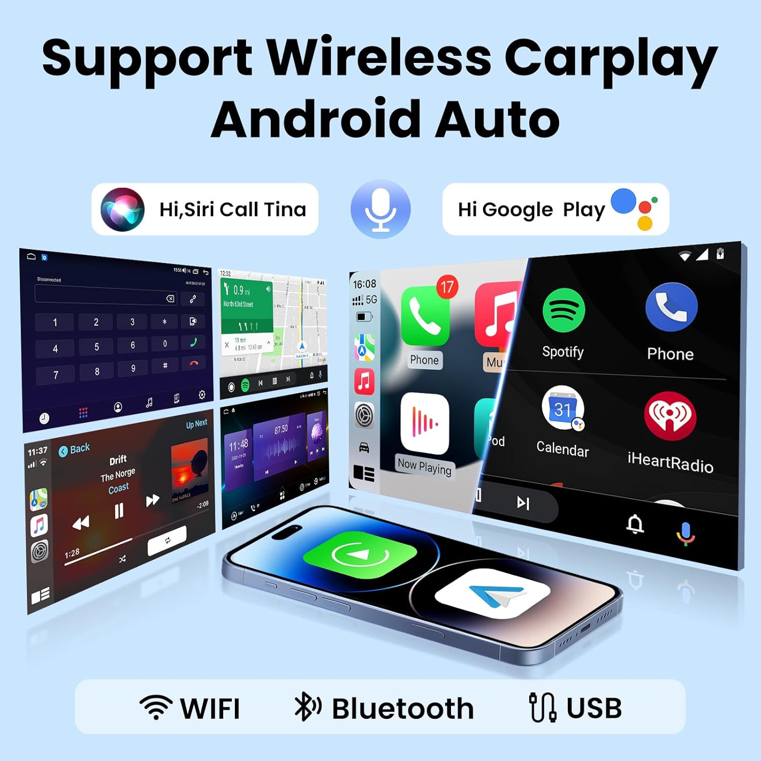 4GB RAM+ 64GB ROM Car Radio for Toyota Tacoma 2005-2015, 9 Inch 1280 * 800 Touch Screen Android 13 Head Unit, Car Stereo with Wireless CarPlay Android Auto Bluetooth WiFi GPS FM SWC