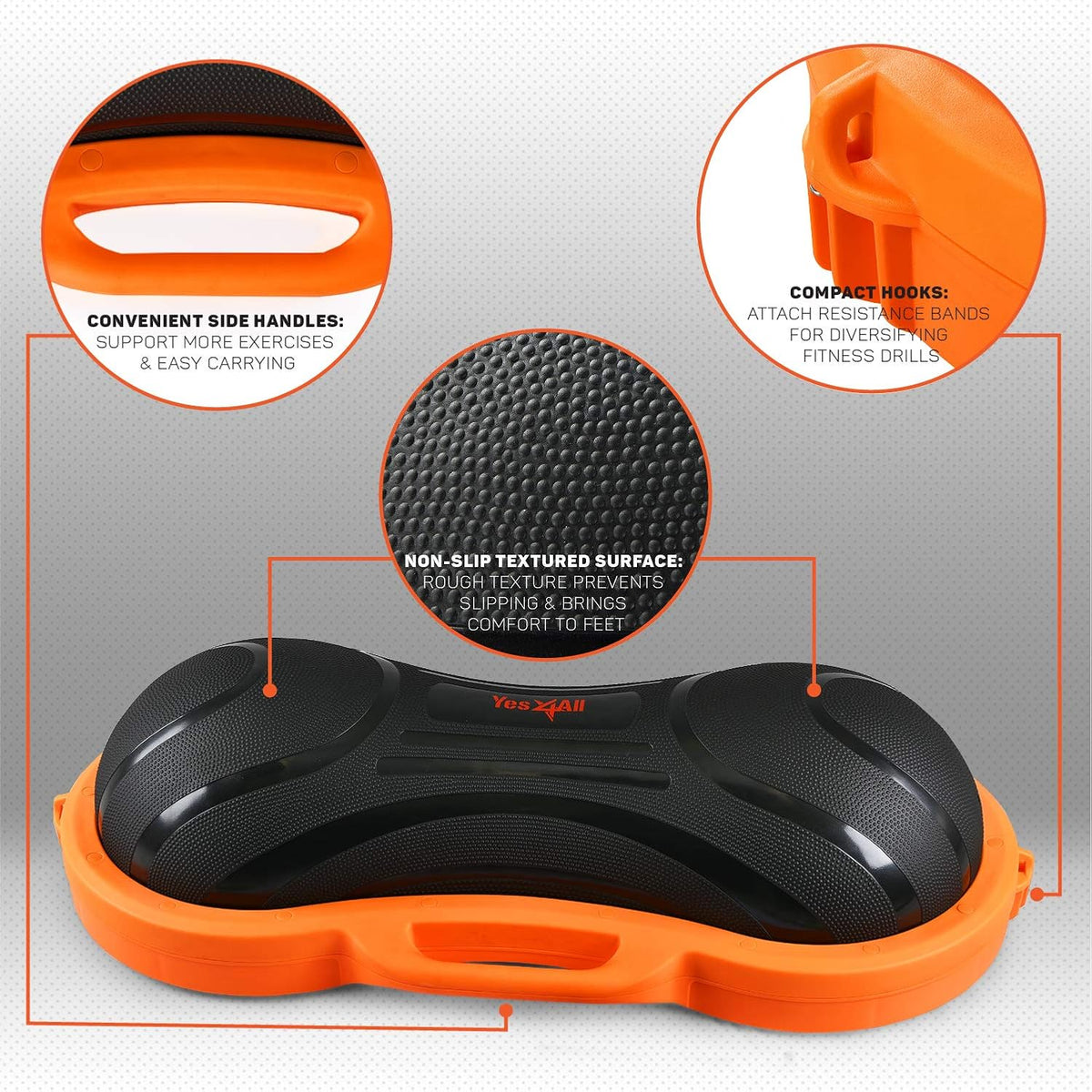 Yes4All 880LBS Half Ball Balance Trainer, Pilates Balance & Stability Ball for Exercises, Home Gym, Floor & Full Body Workouts