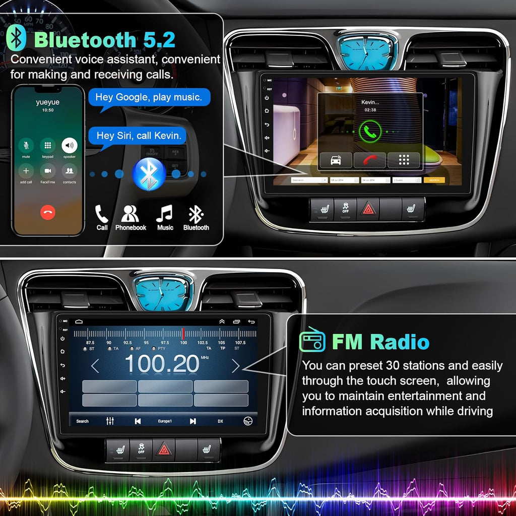 Car Radio for Chrysler 200 200C 2011-2014, 4GB RAM + 64GB ROM 9” HD Touchscreen Car Stereo – Android 13 System, Wireless CarPlay & Android Auto,GPS& Back-up Camera
