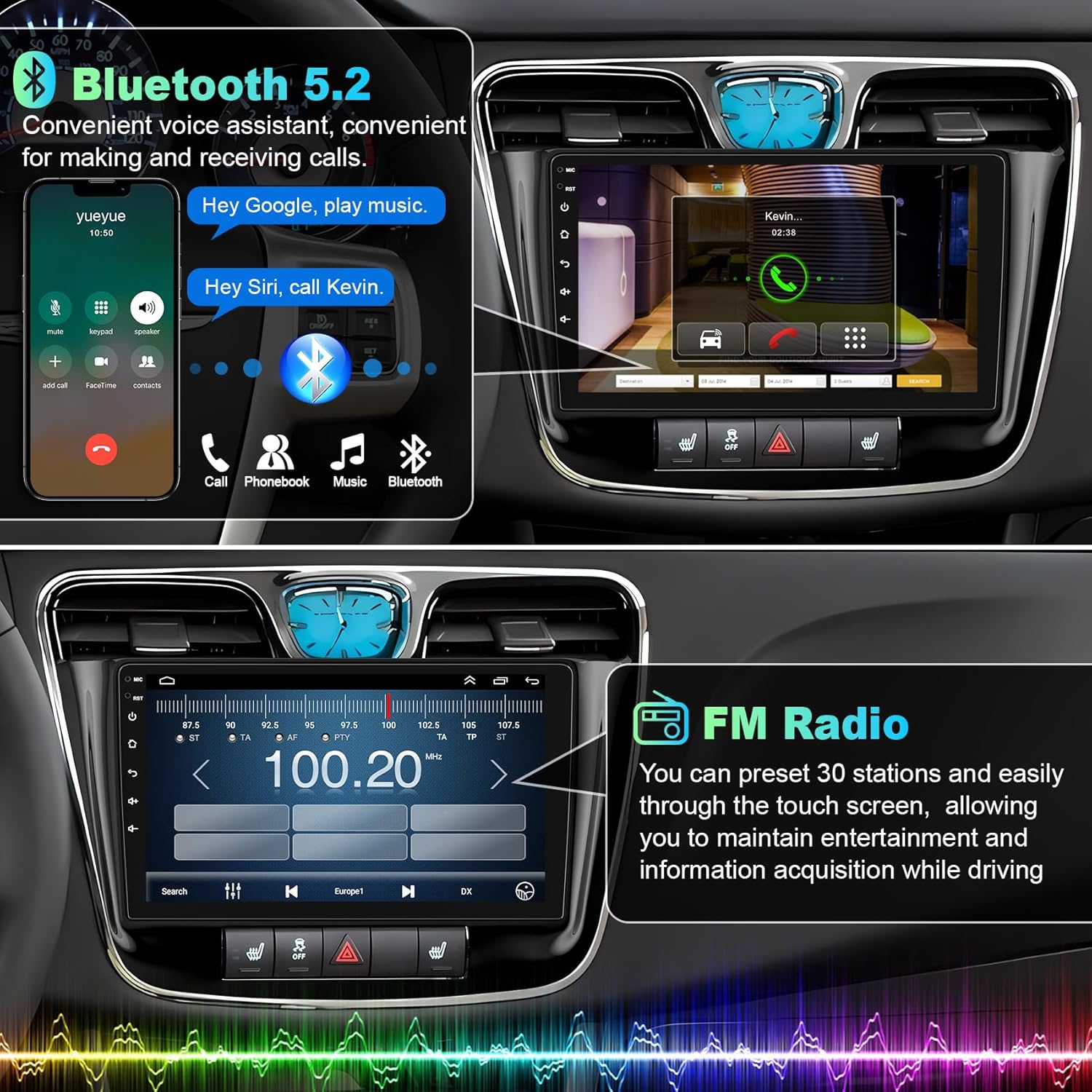Car Radio for Chrysler 200 200C 2011-2014, 4GB RAM + 64GB ROM 9” HD Touchscreen Car Stereo – Android 13 System, Wireless CarPlay & Android Auto,GPS& Back-up Camera