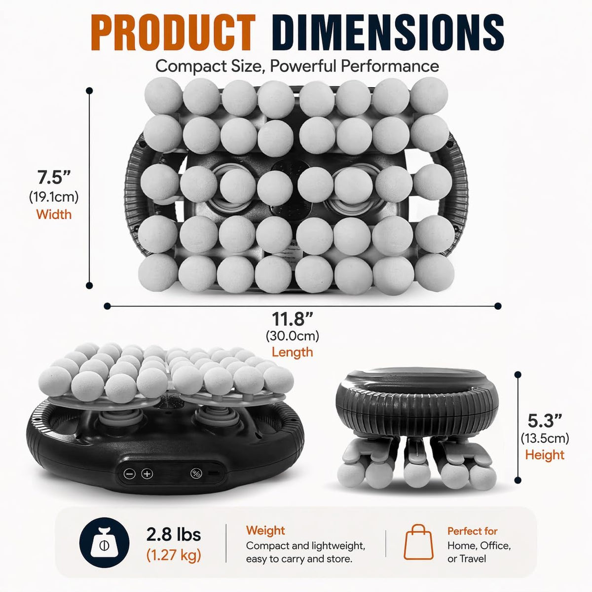 Massage Gun for Pain Relief, 40 Head Deep Tissue Percussion Massager with 9 Modes & 9 Intensity Levels, Electric Muscle Massager for Back, Neck, Shoulders, Legs & Glutes, Portable for Home & Office