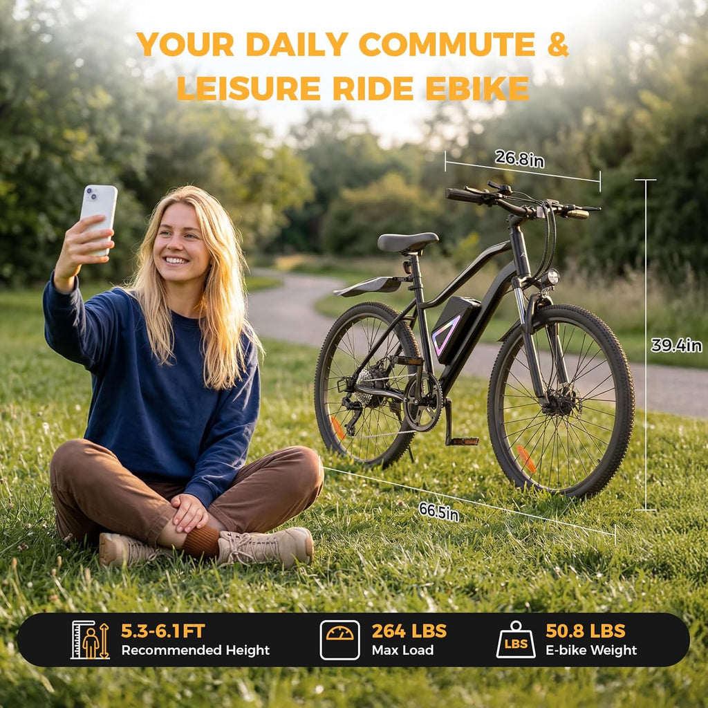 Electric Bike for Adults/Teens, 14" Foldable Commuter Ebike & 26" Electric Mountain Bike, 1500W/1000W Peak Motor Electric Bicycle for Commuting, 15/30/40 Miles Range 36V Battery