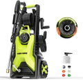 Yeryork Adjustable 5000 PSI Pressure Washer,2.5 Max GPM Power Washer with 33 FT Retractable Hose Reel, Stainless Steel Lance, 500ml Foam Cannon, 4-Nozzle Set, Washer for Cars, Fences, Patios