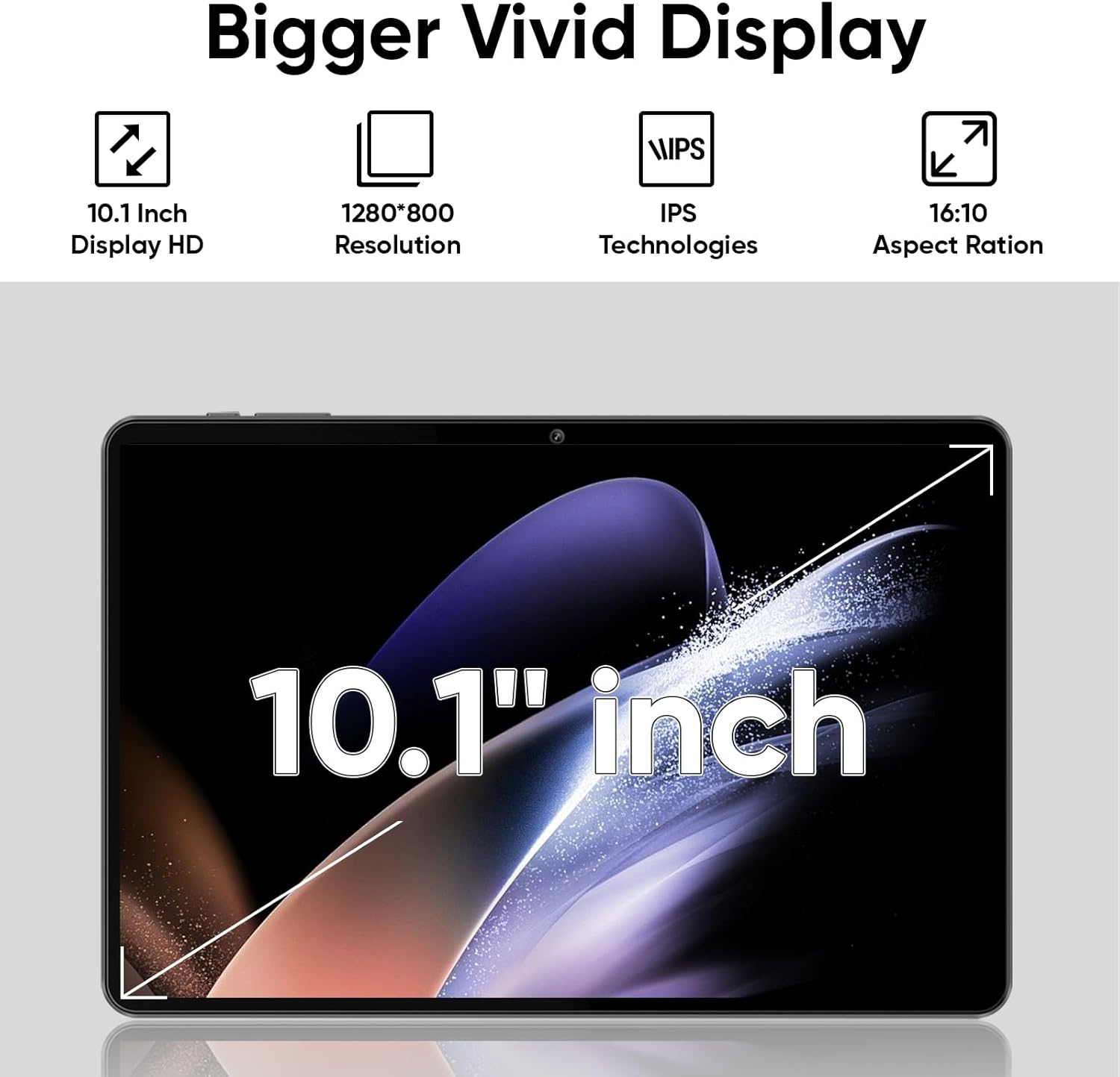 aiprotablet Tablet 10 inch Android 15 Tablets, 12GB RAM 64GB ROM 1TB Expand, Quad-Core Processor, 1280x800 LCD Touch Screen, WiFi 5, Dual Camera, BT5.0, 6000mAh Battery (Black)