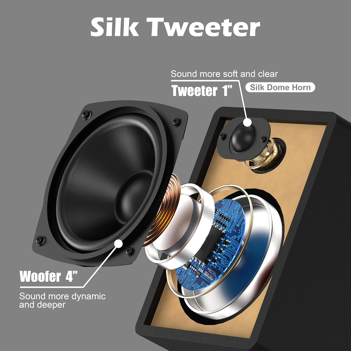 Home Stereo System with CD Player, FM Radio, Bluetooth, AUX in, USB in, Earphone Jack, Remote Control Included, 30W HiFi Shelf Stereo System