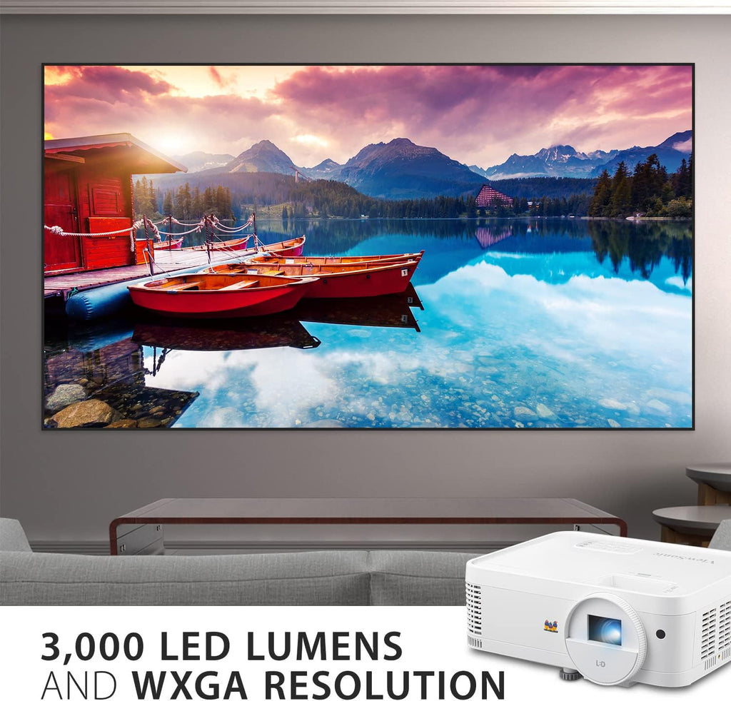 ViewSonic LS500WH 2000 ANSI Lumens WXGA LED Projector, Auto Power Off, 360-Degree Orientation for Business and Education (Renewed)