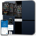 ABLEGRID Smart Body Fat Scale, Rechargeable Digital Bathroom Scale for Body Weight, Gradient Trends and Difference in Change Display, 22 Body Metrics, BMI, Muscle Mass, Heart Rate, Water Weight, 400lb