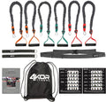 4KOR Cross Anchor Shoulder Performance Training System. Resistance Cords with Handles and Dynamic Workout Guide. Exercise Bands with Nylon Sleeves, Rubber Grips, and Carry Bag for Rehab and Strength