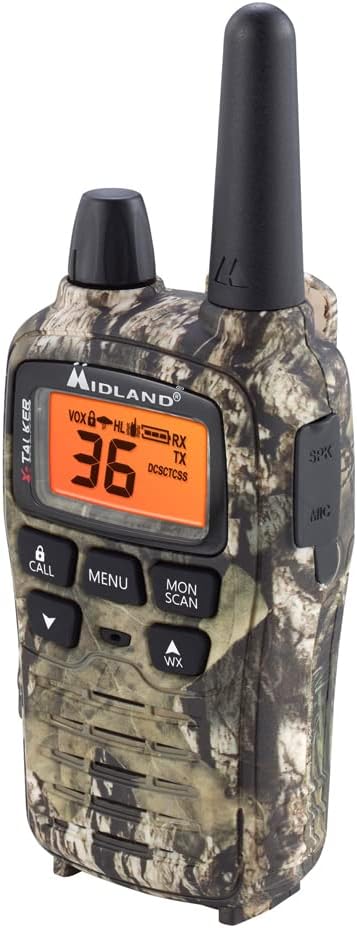 Midland® - T75VP3 - 36 Channel FRS Two-Way Radio - Long Range Walkie Talkie, 121 Privacy Codes, & NOAA Weather Scan + Alert - Mossy Oak Camo - Set of 2