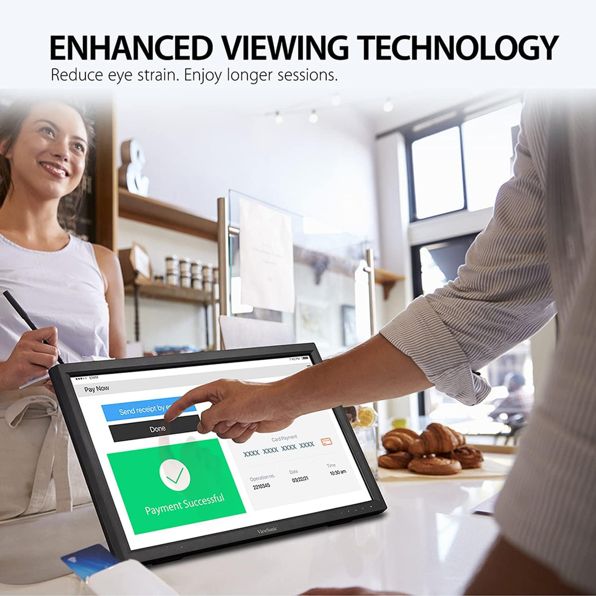 ViewSonic TD2223 22 Inch 1080p 10-Point Multi IR Touch Screen with Eye Care HDMI, VGA, DVI and USB Hub (Renewed)