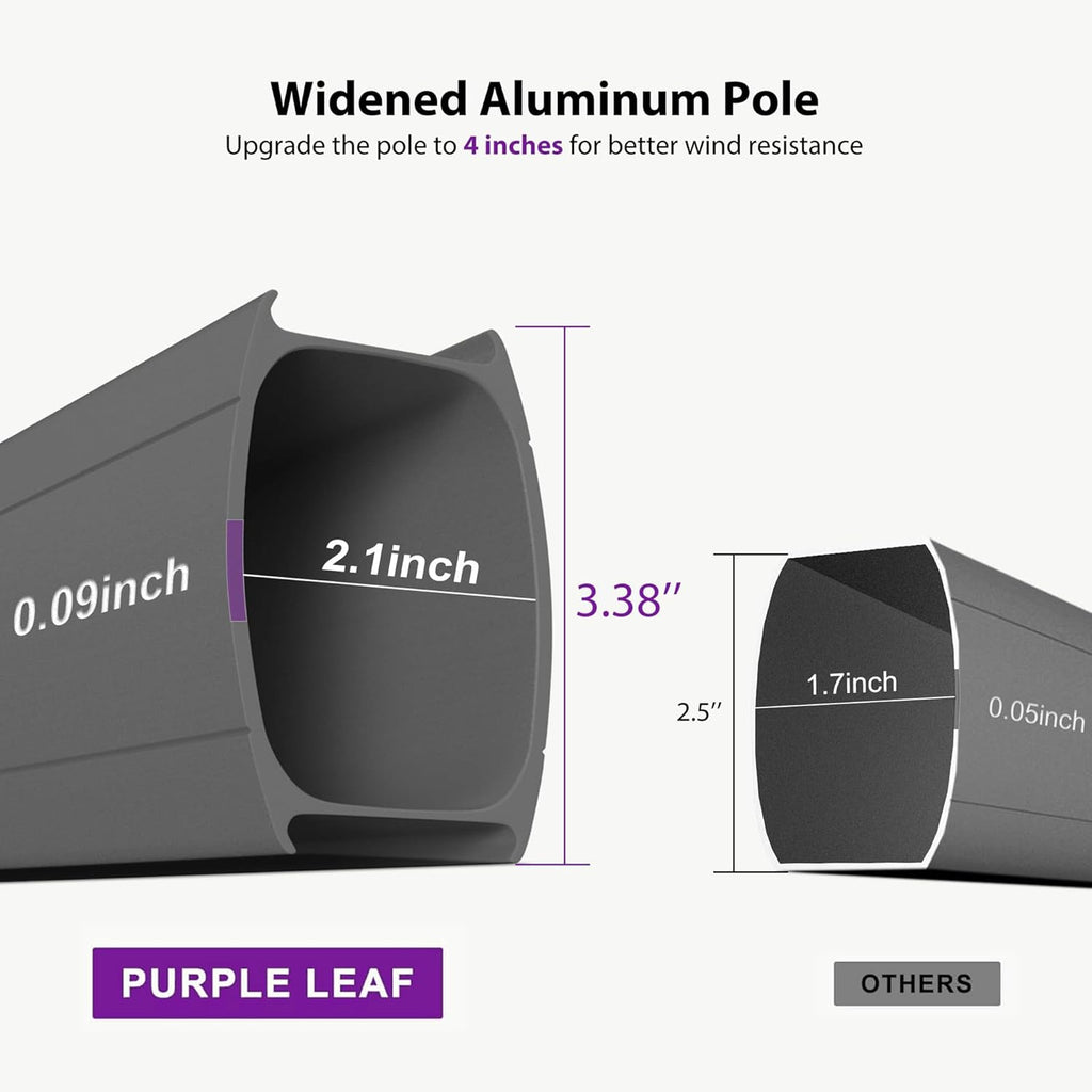 PURPLE LEAF 10 Feet Patio Cantilever Umbrella Outdoor Double Top Large Offset Hanging 360° Rotation Square Umbrella for Garden Deck Pool Backyard Cast Slate