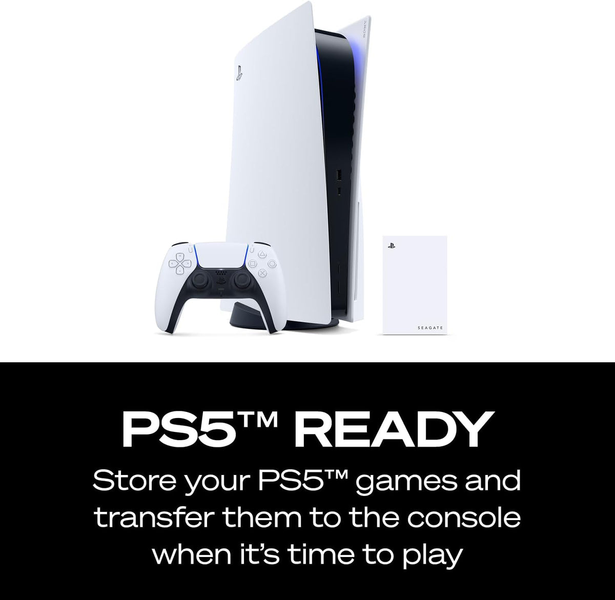 Seagate Game Drive for PlayStation® Consoles 5 TB External Hard Drive - USB 3.2 Gen 1, Officially-License (STLV5000100)