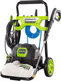 Greenworks 2000 PSI (1.2 GPM) Electric Pressure Washer, Steel Wand, On-Board Soap Tank (25°, 40°, Soap, and Turbo Nozzle)