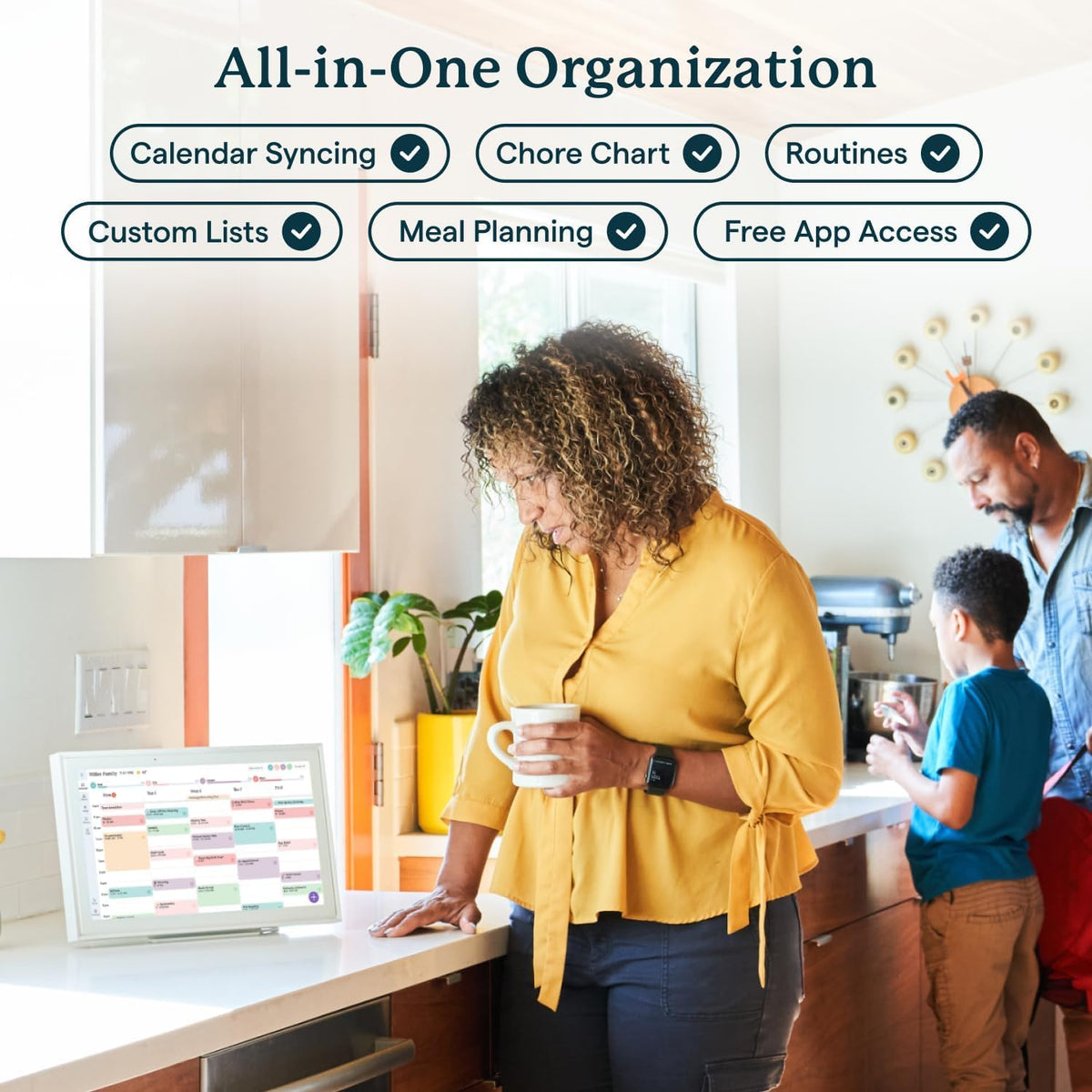 Skylight Calendar: 15-inch Wall Planner Digital Calendar & Chore Chart, Smart Touchscreen Interactive Display for Family Schedules – Wall Mount Included, Great for Organizing Your 2026 Calendar