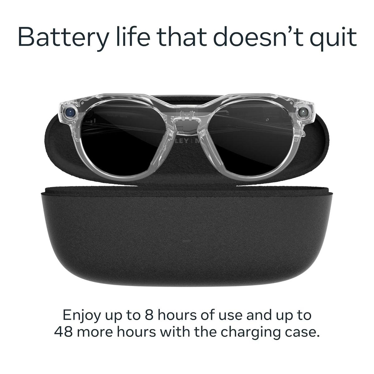Oakley Meta HSTN, Clear | Smart AI Glasses for Men, Women — Performance for Sports, Athletes — Camera, Audio, Video — 8 Hour Battery — 3K HD Resolution — Clear to Grey Transitions® Lenses