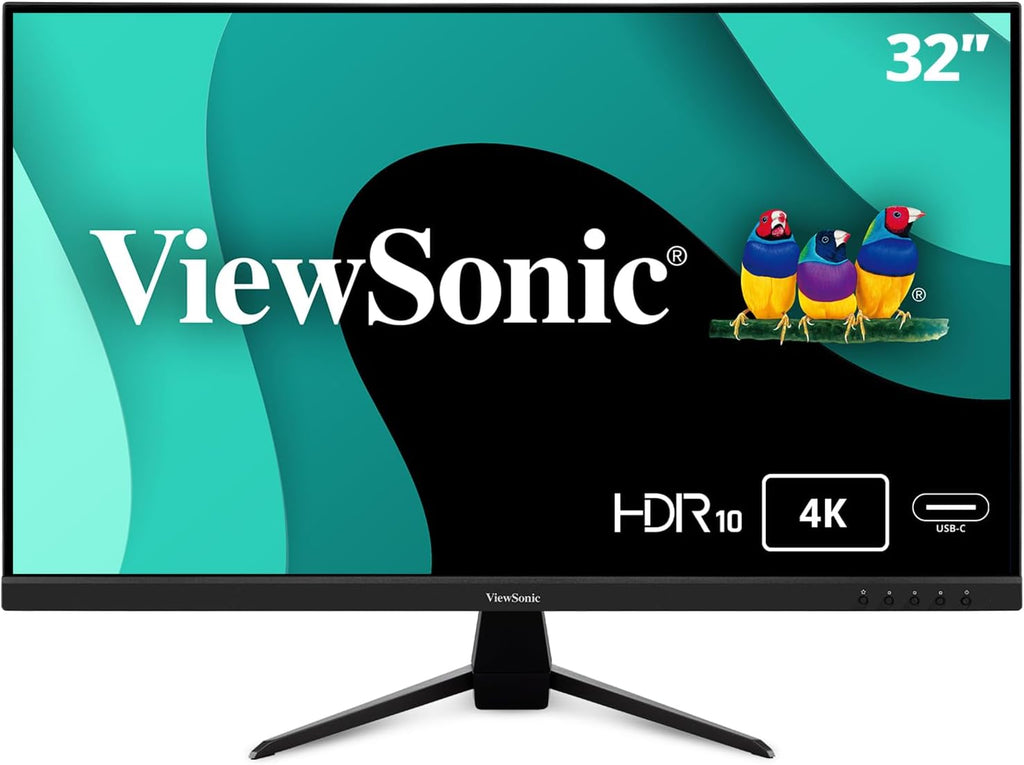ViewSonic VX3267U-4K 4K UHD 32 Inch IPS Monitor with 65W USB C, HDR10 Content Support, HDMI, and DP (Renewed)