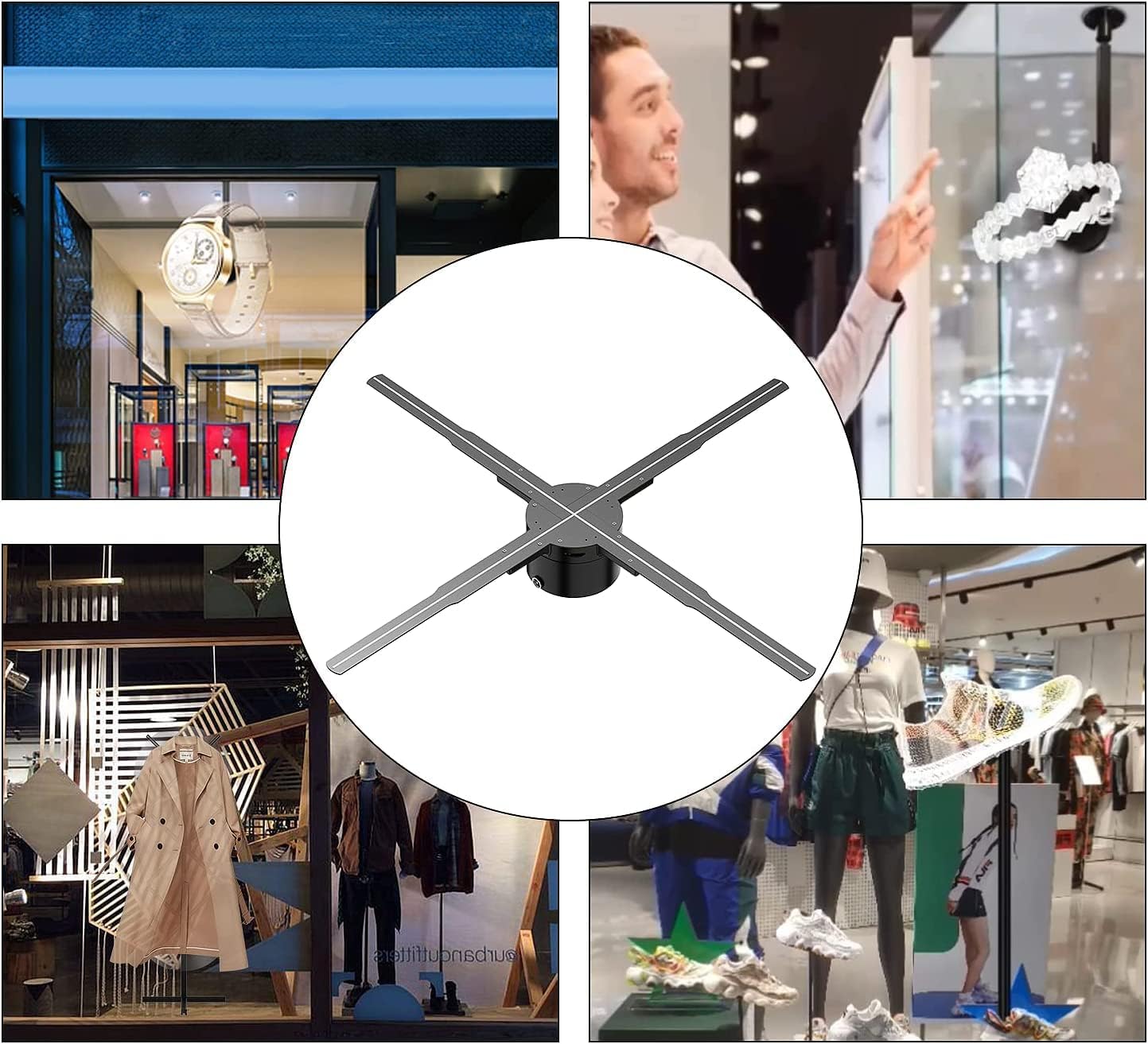 3D Hologram fan - 24.4 Inch Holographic Video Advertising Projector Support APP+Bluetooth Audio+WIFI (62CM)