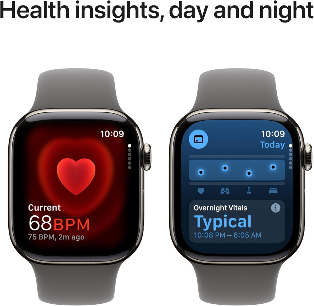 Apple Watch Series 10 GPS + Cellular 42mm with Natural Titanium Case with Stone Grey Sport Band - M/L. Fitness Tracker, ECG App, Always-On Retina Display, Water Resistant with AppleCare+ (2 Years)