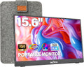 InnoView Portable Monitor 15.6" 1080P for Laptop with Protective Sleeve, Built-in 90° Adjustable Stand USB C HDMI Ultra-Slim Portable Laptop Monitor for MacBook Phone PS Xbox Switch