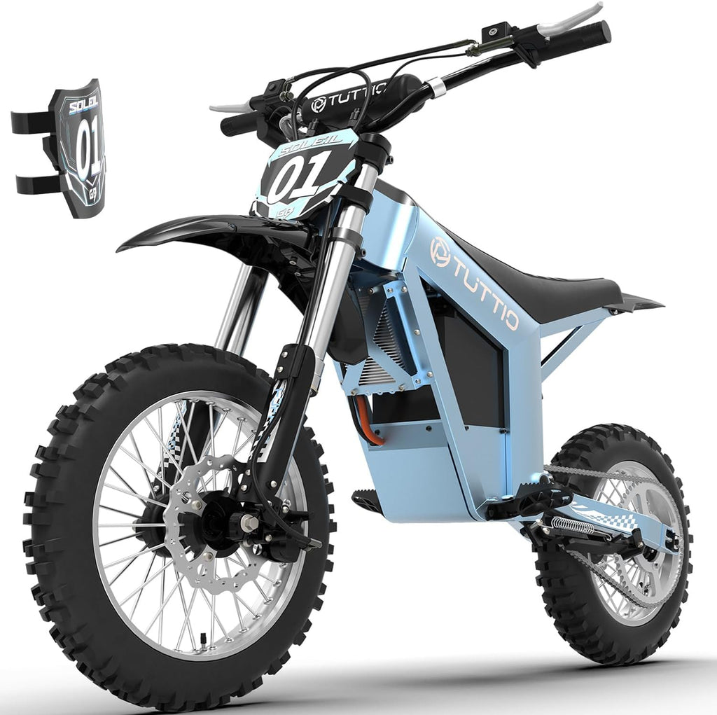 Tuttio Soleil01-GB Electric-Dirt-Bike - 2026 Upgrade 3000W Peak 37MPH E-Bike, 14"/12" Fat Tire E-Motorcycle with 48V 21AH Battery 200NM Mountain Off-Road Dirtbike for Adults Teens