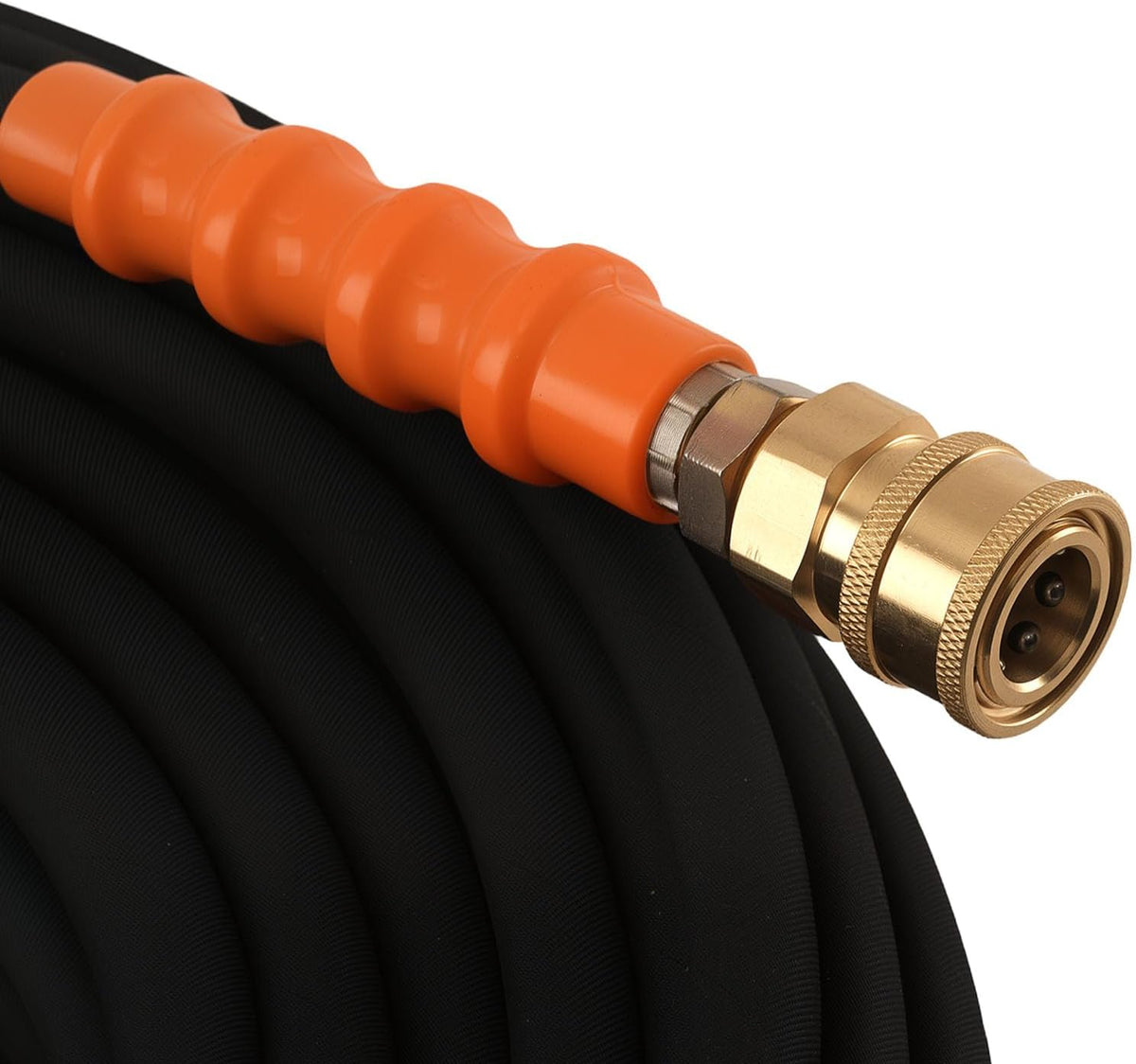 maXpeedingrods Pressure Washer Hose 150FT x 1/4",4800PSI Kink Resistant High Tensile Wire Power Washer Hose, Replacement Hose Adapter Set with 2pcs M22-14mm to 3/8" Adapters for Professional Home