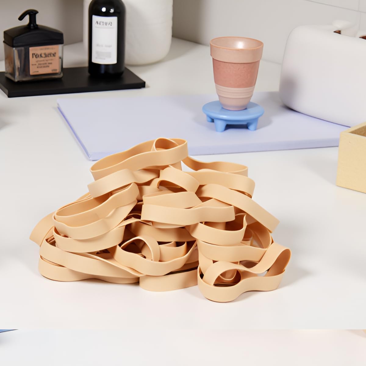 HAIDIBAO-Rubber Bands 40 Pcs Size#105 Big Wide Rubber Band Large Elastic Rubber Bands Office Supplies Heavy Duty Strong Elastic Bands Outdoor (5.12" x 0.6")