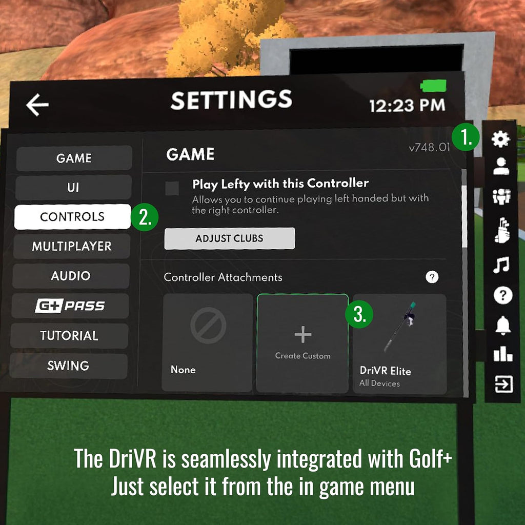 DeadEyeVR - DriVR Golf Club for Quest - Realistic VR Golf Simulator Handle - Weighted VR Golf Club Grip for Enhanced Play (Elite Mini)