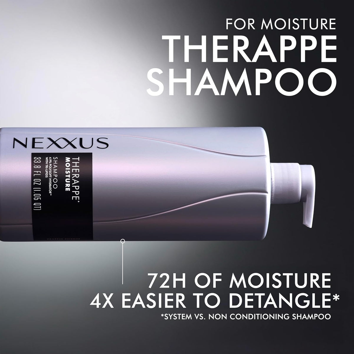 Nexxus Therapee Shampoo for Ultimate Moisture for Dry Hair Powered by POLYSOFT HYDRATOR Technology with Tri-lipids 33.8 oz