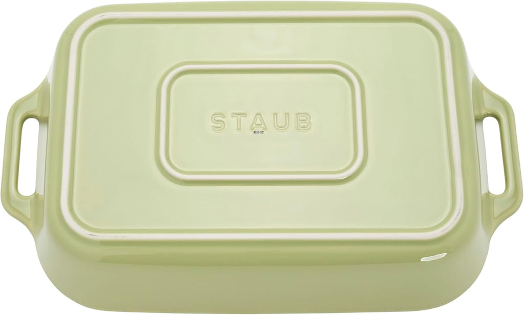 Staub Ceramic 3-pc Rectangular Baking Dish Set - Macaron Pastel Green