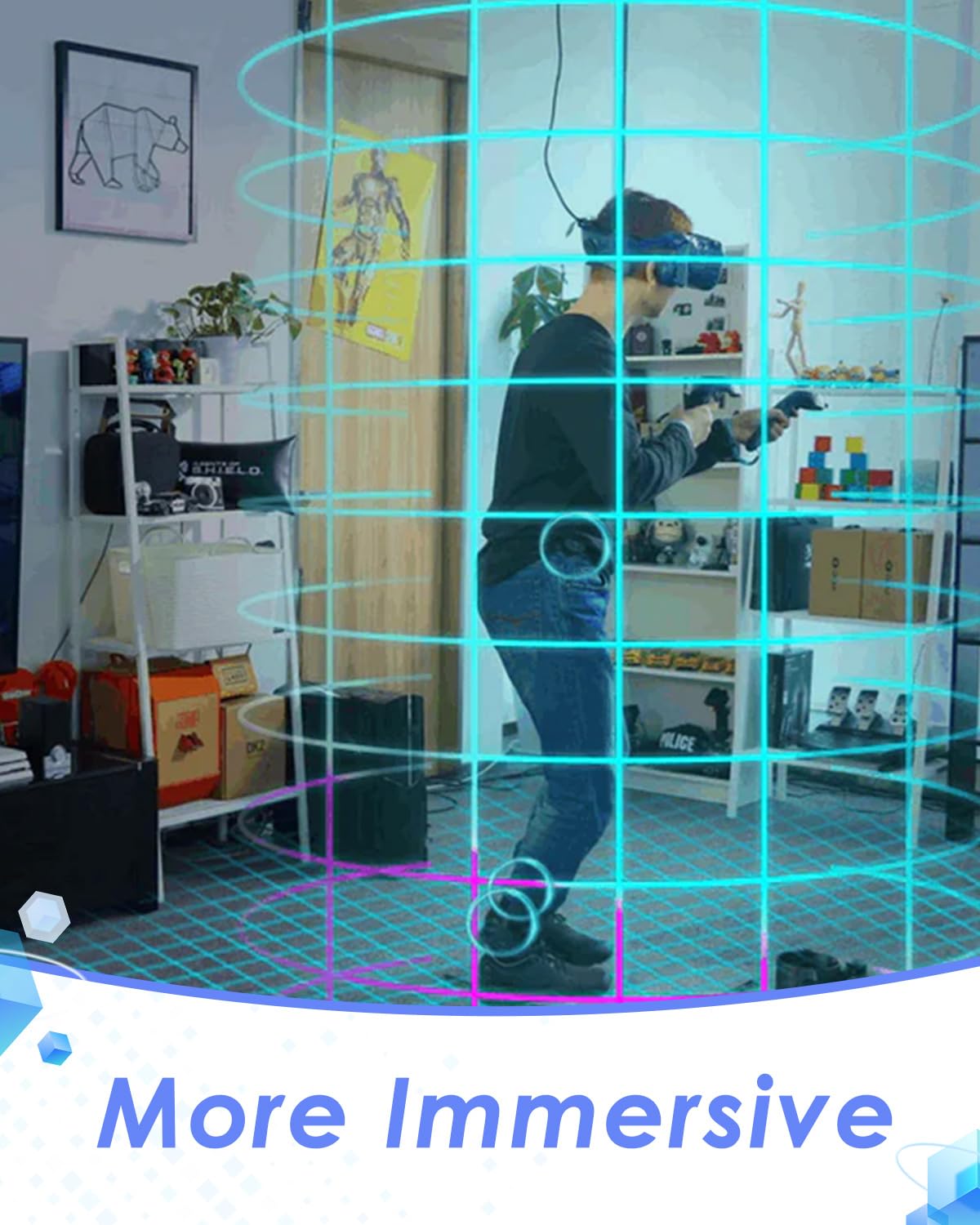 KAT vr trackers, Set of 3 Sensors .Immersive VR Experience .Enhanced Motion Tracking Compatibility with Easy Installation, Reliable Performance .Ideal for Gaming and Virtual Reality Adventures