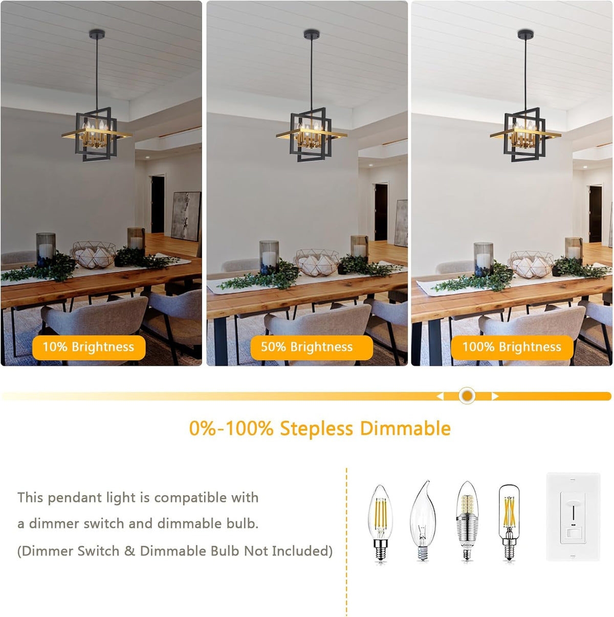 Small Black and Gold Chandelier- 6 Lights Geometric Pendant Light Fixture, Modern Industrial Chandeliers Hanging Lights for Entryway Dining Room Living Room Kitchen Island Hallway Foyer