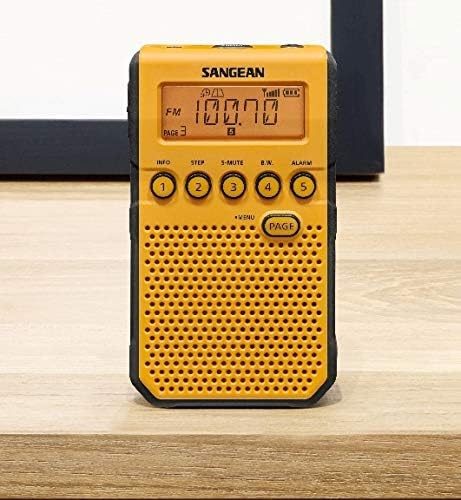 Sangean DT-800YL NOAA Weather Alert Pocket Radio, AM/FM, Yellow