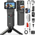 SJCAM C400 Vlogging Camera,128GB 4K Image,7H Power use,6-Axis Stabilizer,for Vlogs influencers,2.29'' Touch Screen,30M Waterproof Body Cam,Vlogging for YouTube,Black,Camara para grabar contenido