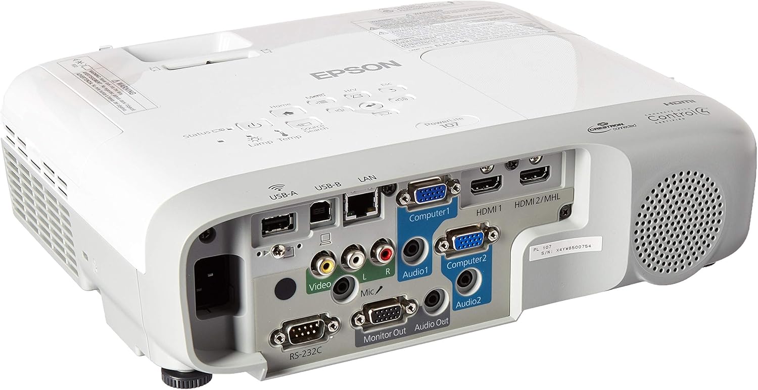 Epson PowerLite 107 LCD Projector - White, Gray