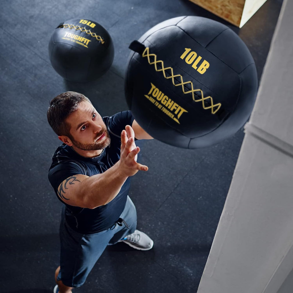 ToughFit Soft Wall Ball - Medicine Ball Set for Cardio Fitness Exercise - Weighted Med Ball for Strength and Conditioning Exercises, Cross Training Lunge, and Partner Toss
